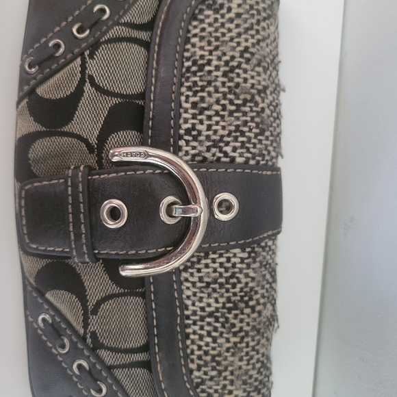 COACH Vintage Signature Soho Wool Flap Wristlet-RARE - Picture 6 of 10